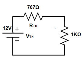 Thevenin's theorem circuit- simplified