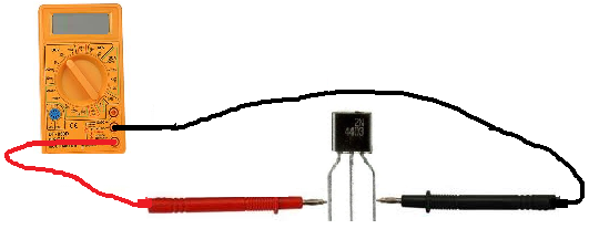 Transistor test with an Ohmmeter