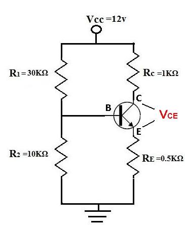 Vce of a transistor circuit
