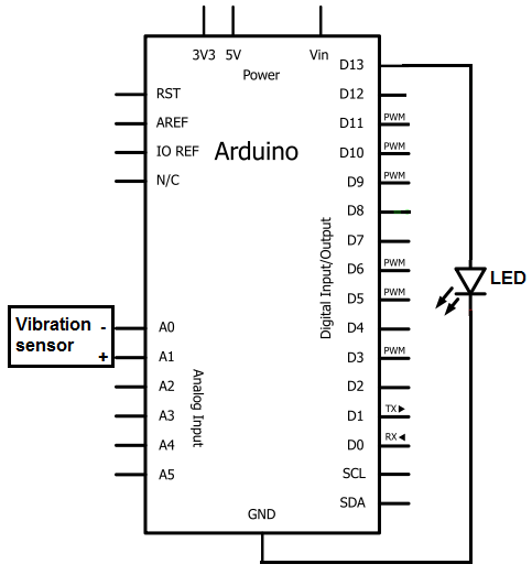 Vibration alarm circuit schematic