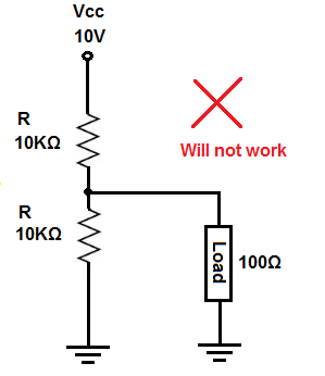 Voltage divider circuit that does not work