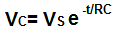 Formula for the voltage of a discharging Capacitor