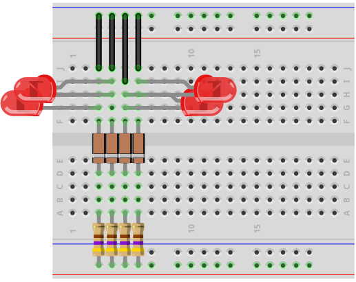 Voltmeter breadboard circuit with zener diodes