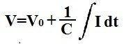 Formula for calculating voltage across a capacitor