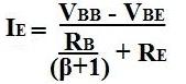 Equation formula of emitter current Ie in a transistor