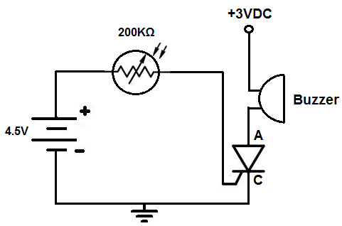 Light alarm circuit