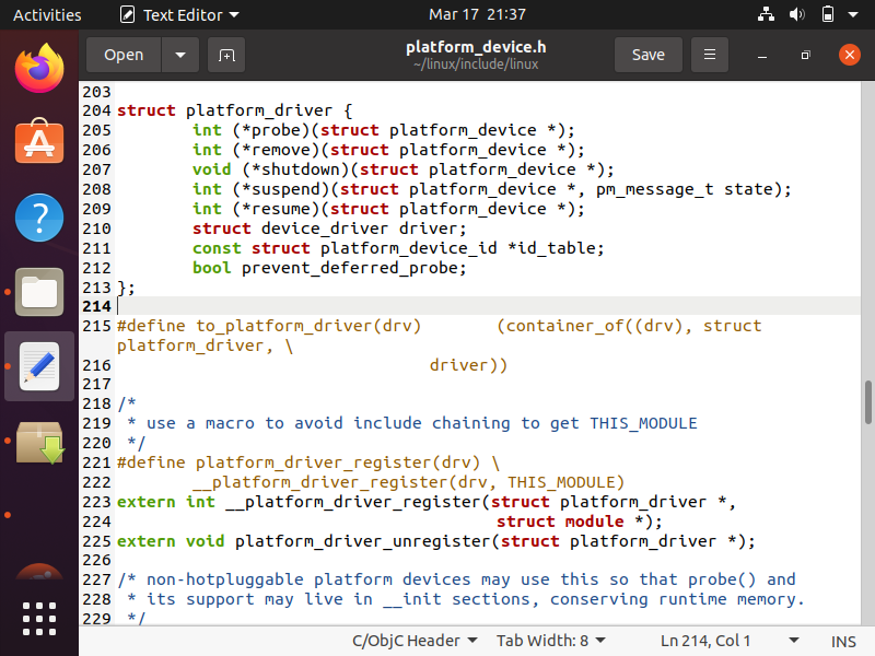 platform_driver structure in linux