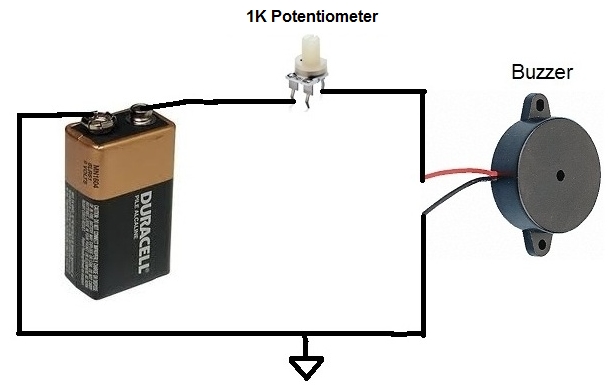 Buzzer potentiometer circuit