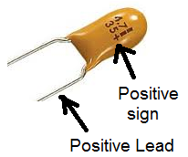 Positive of which is a leg capacitor Tantalum Capacitor