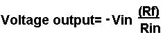 Formula for voltage output of an op amp inverting mode