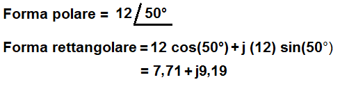 Esempio di conversione da forma polare a forma rettangolare