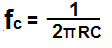 Formula di frequenza di taglio RC