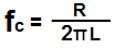 Fórmula de frequência de corte RL