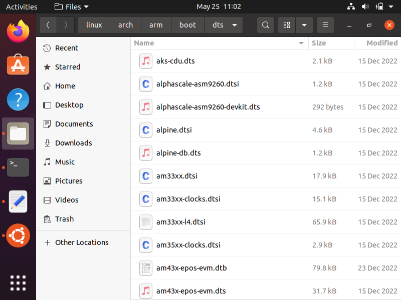 Device tree files of arm architecture of linux source code