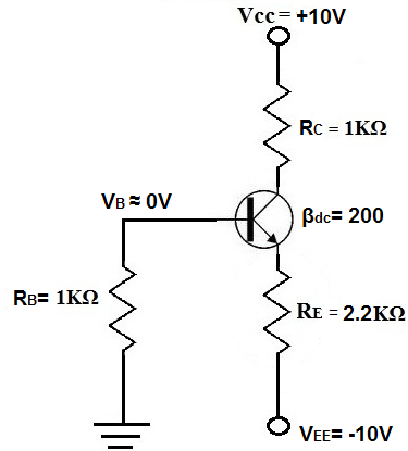 Emitter bias of a BJT Transistor