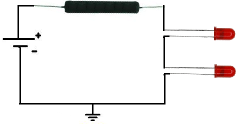 LEDs in series resistor circuit