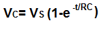 Formula for voltage across a charging capacitor