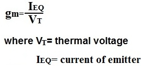 calculation of gm of a transistor