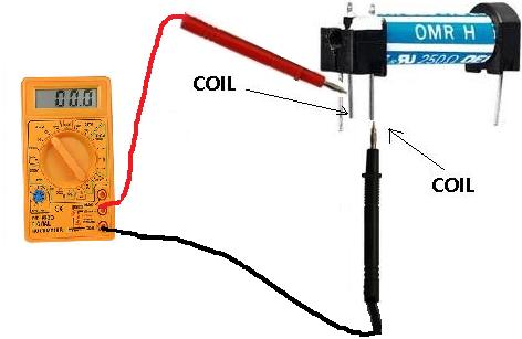 measuring relay coil resistance