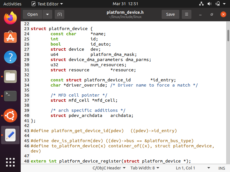 struct platform_device in linux
